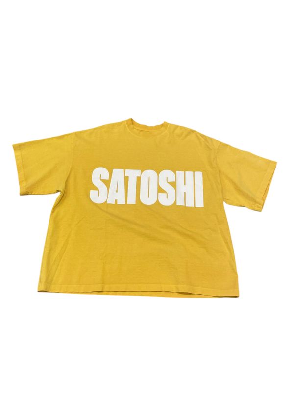 Satoshi Nakamoto Impact Logo T-Shirt Yellow