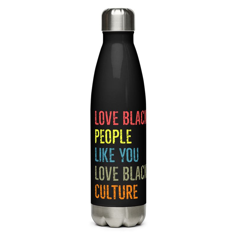 Love Black People Stainless steel water bottle