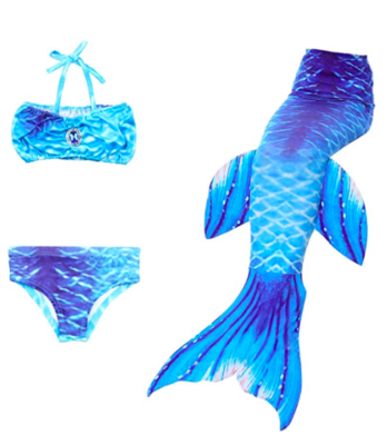 Youth Girl's Mermaid Bikini Set and Tail