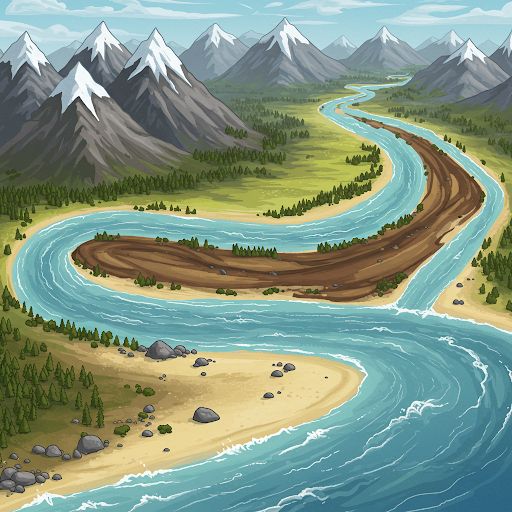 Leskaart: Meander - Groep 5/6 - Thema 5 Land van rivieren - De reis van een rivier (Google Earth)
