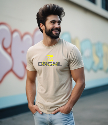RabbitRope: Be Original Graphic T-Shirt – Premium Beige Tee for Men &amp; Women