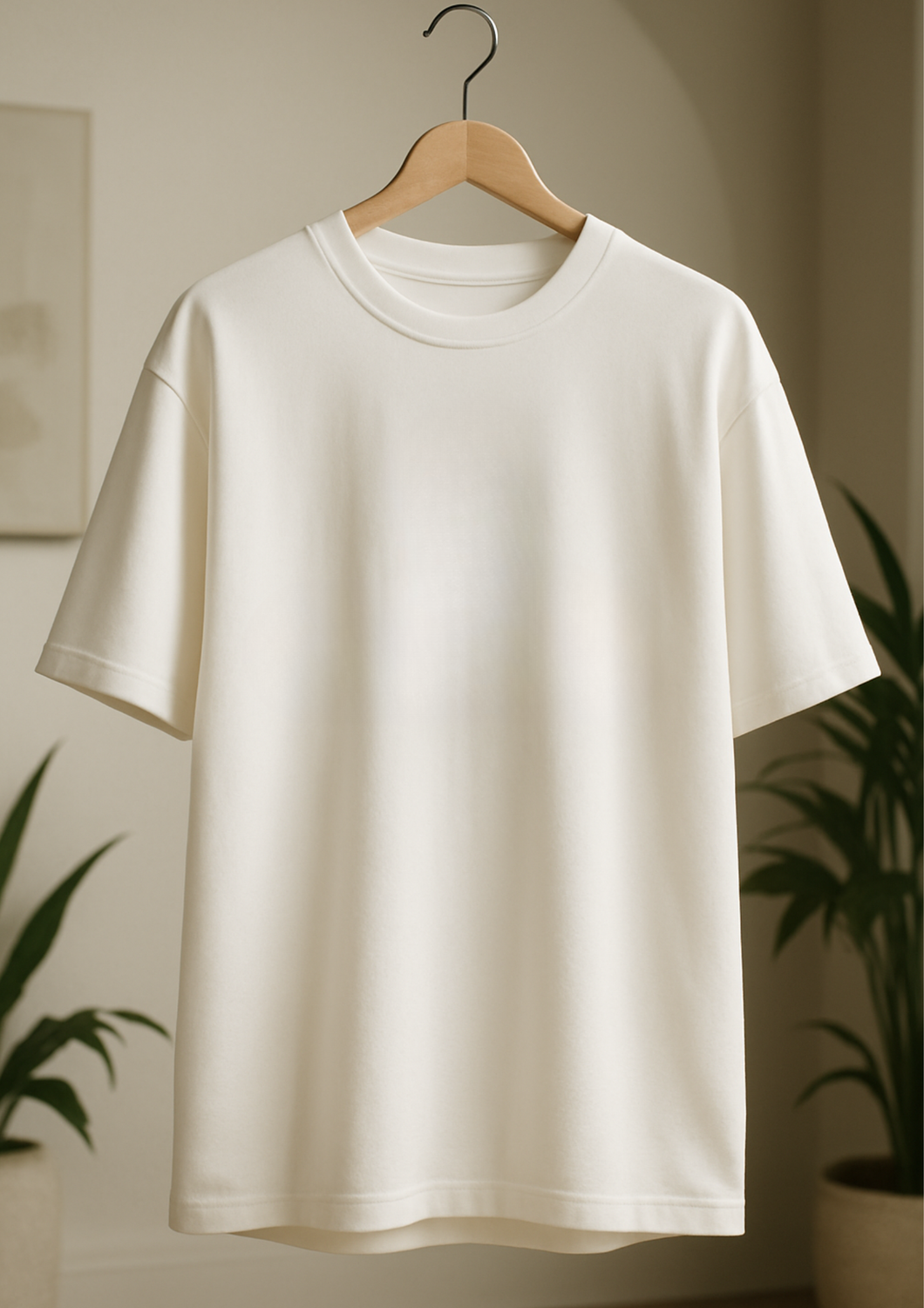 Rabbit Rope | White Premium Oversized Plain T-Shirt | Unisex Casual Tee