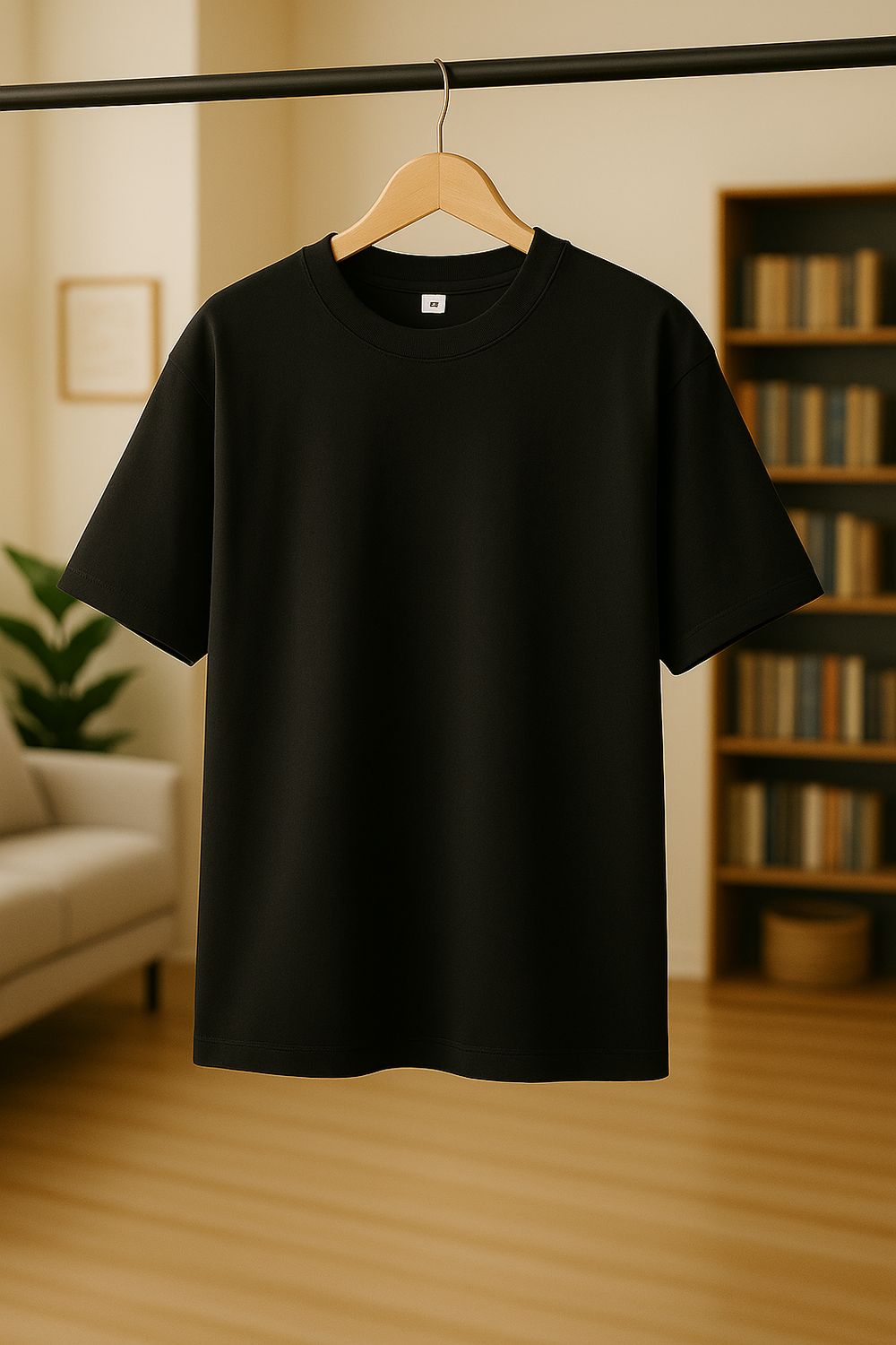 Rabbit Rope | Black Premium Oversized Plain T-Shirt | Unisex Casual Tee