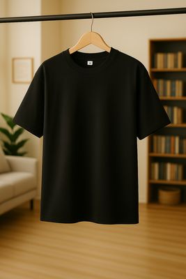 Rabbit Rope | Black Premium Oversized Plain T-Shirt | Unisex Casual Tee