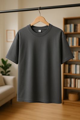 Rabbit Rope | Charcoal Premium Oversized Plain T-Shirt | Unisex Casual Tee