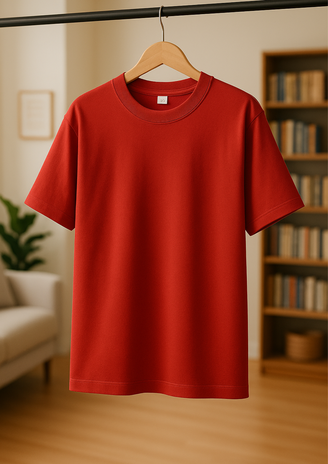 Rabbit Rope | Red Premium Oversized Plain T-Shirt | Unisex Casual Tee
