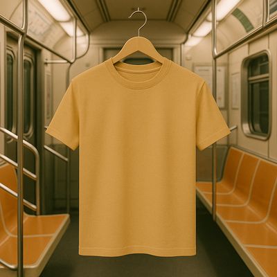 Rabbit Rope | Beige Premium Regular Fit Plain T-Shirt | Unisex Casual Tee