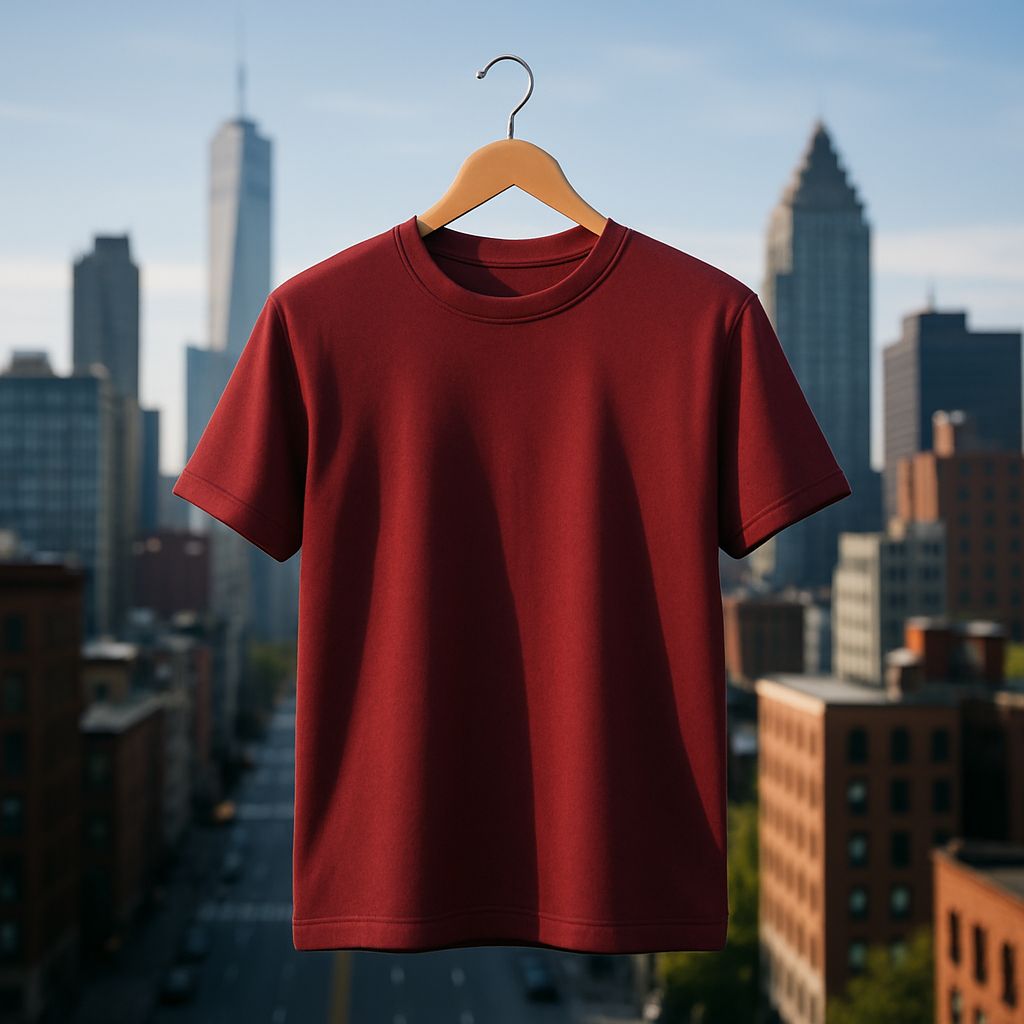 Rabbit Rope | Maroon Premium Regular Fit Plain T-Shirt | Unisex Casual Tee