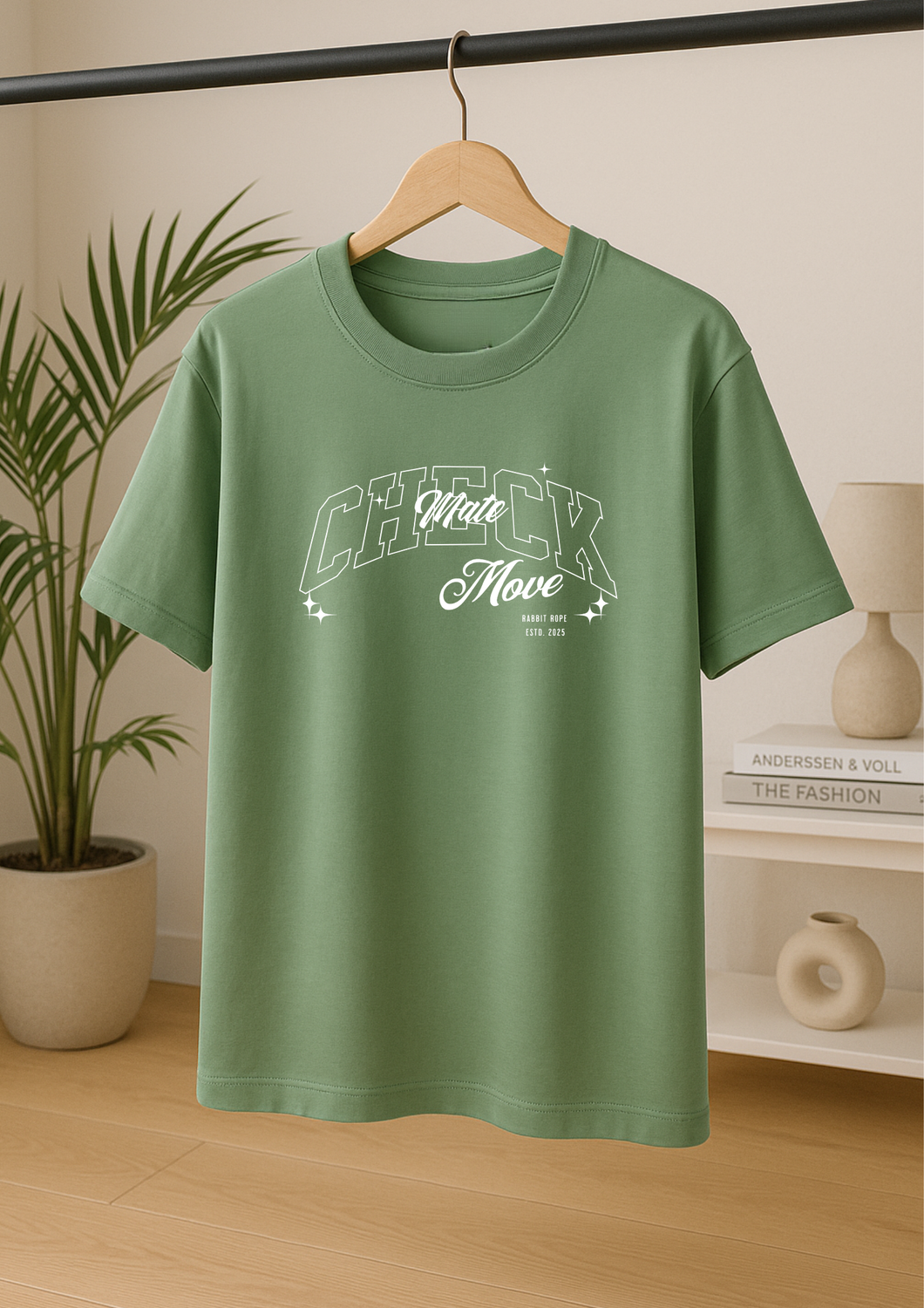 Rabbit Rope | Pista Green Oversized Graphic Printed T-Shirt | Unisex Casual Tee