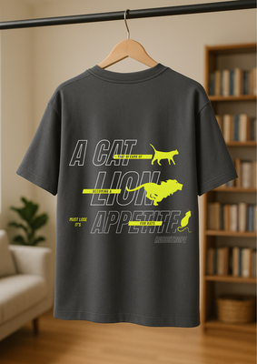 Rabbit Rope | Charcoal Oversized Graphic Printed T-Shirt | Unisex Casual Tee