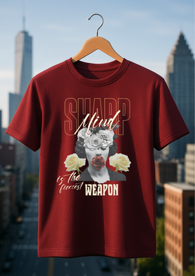 Rabbit Rope | Maroon Graphic Printed T-Shirt | Regular Fit | Unisex Casual Tee