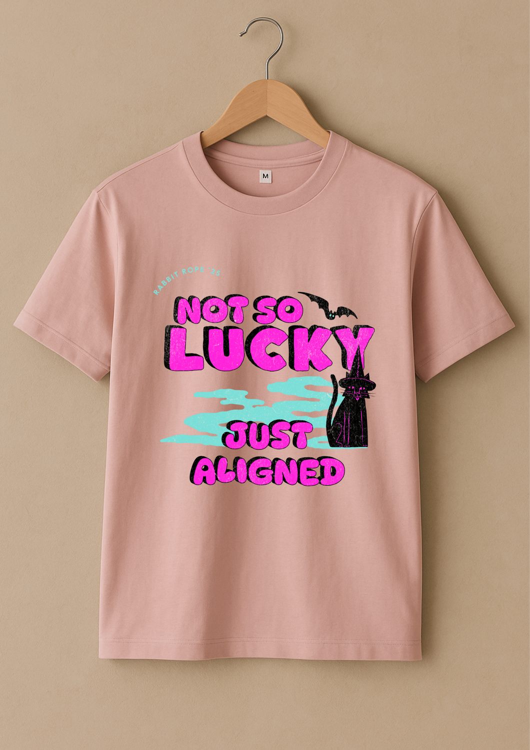 Rabbit Rope | Pink Graphic Printed T-Shirt | Regular Fit | Unisex Casual Tee