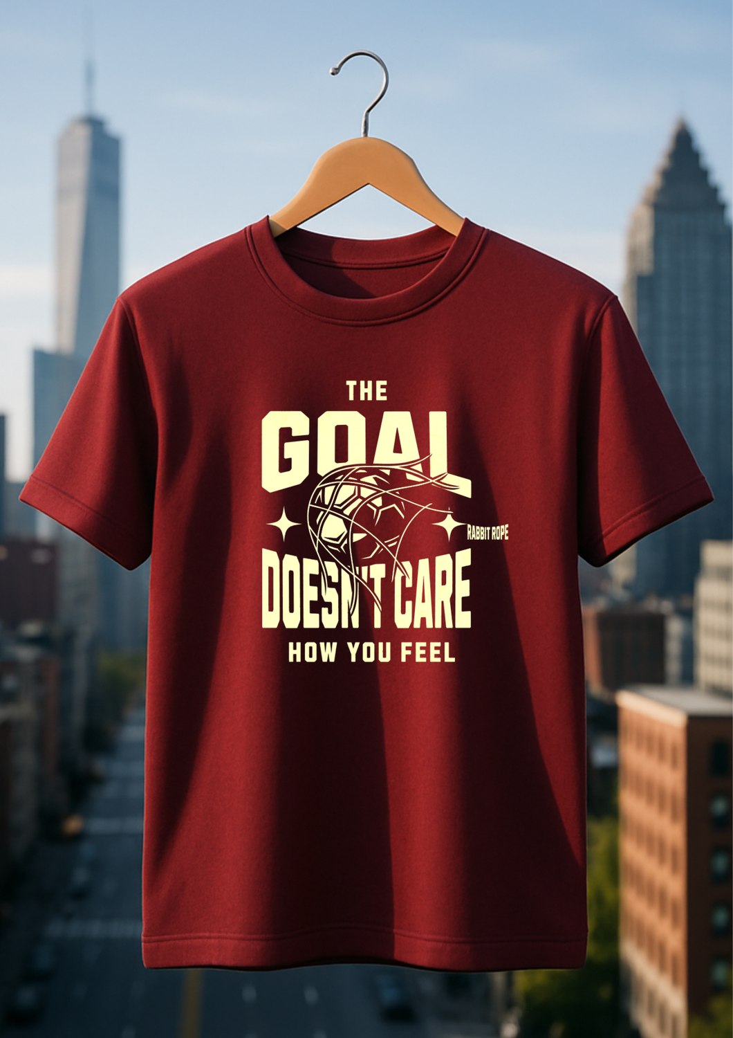 Rabbit Rope | Maroon Graphic Printed T-Shirt | Regular Fit | Unisex Casual Tee