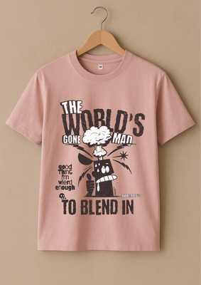 Rabbit Rope | Pink Graphic Printed T-Shirt | Regular Fit | Unisex Casual Tee