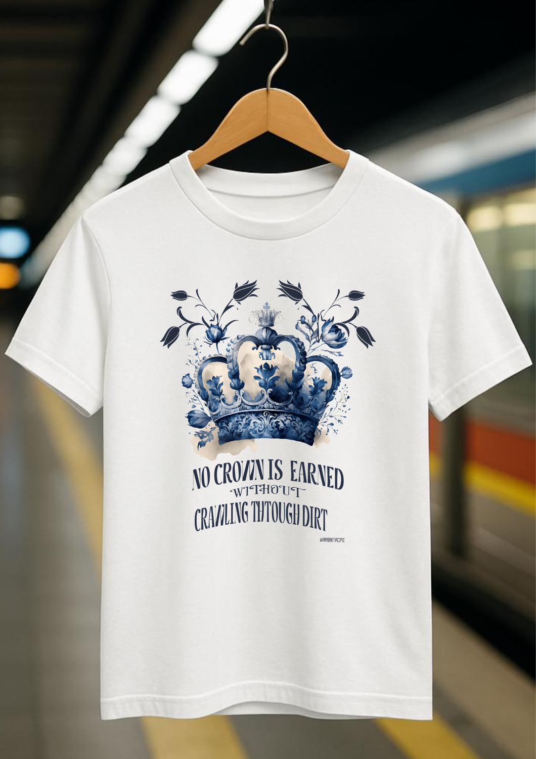Rabbit Rope | White Graphic Printed T-Shirt | Regular Fit | Unisex Casual Tee
