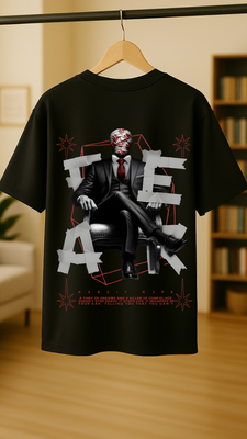 Rabbit Rope | White Oversized Graphic Printed T-Shirt | Unisex Casual Tee