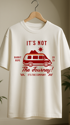 Rabbit Rope | White Oversized Graphic Printed T-Shirt | Unisex Casual Tee