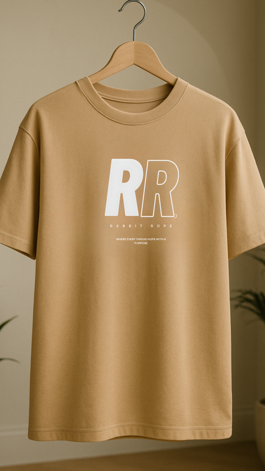 Rabbit Rope | White Oversized Graphic Printed T-Shirt | Unisex Casual Tee