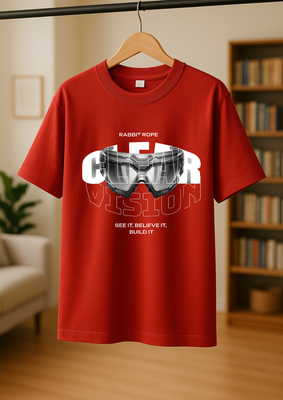 Rabbit Rope | Beige Oversized Graphic Printed T-Shirt | Unisex Casual Tee