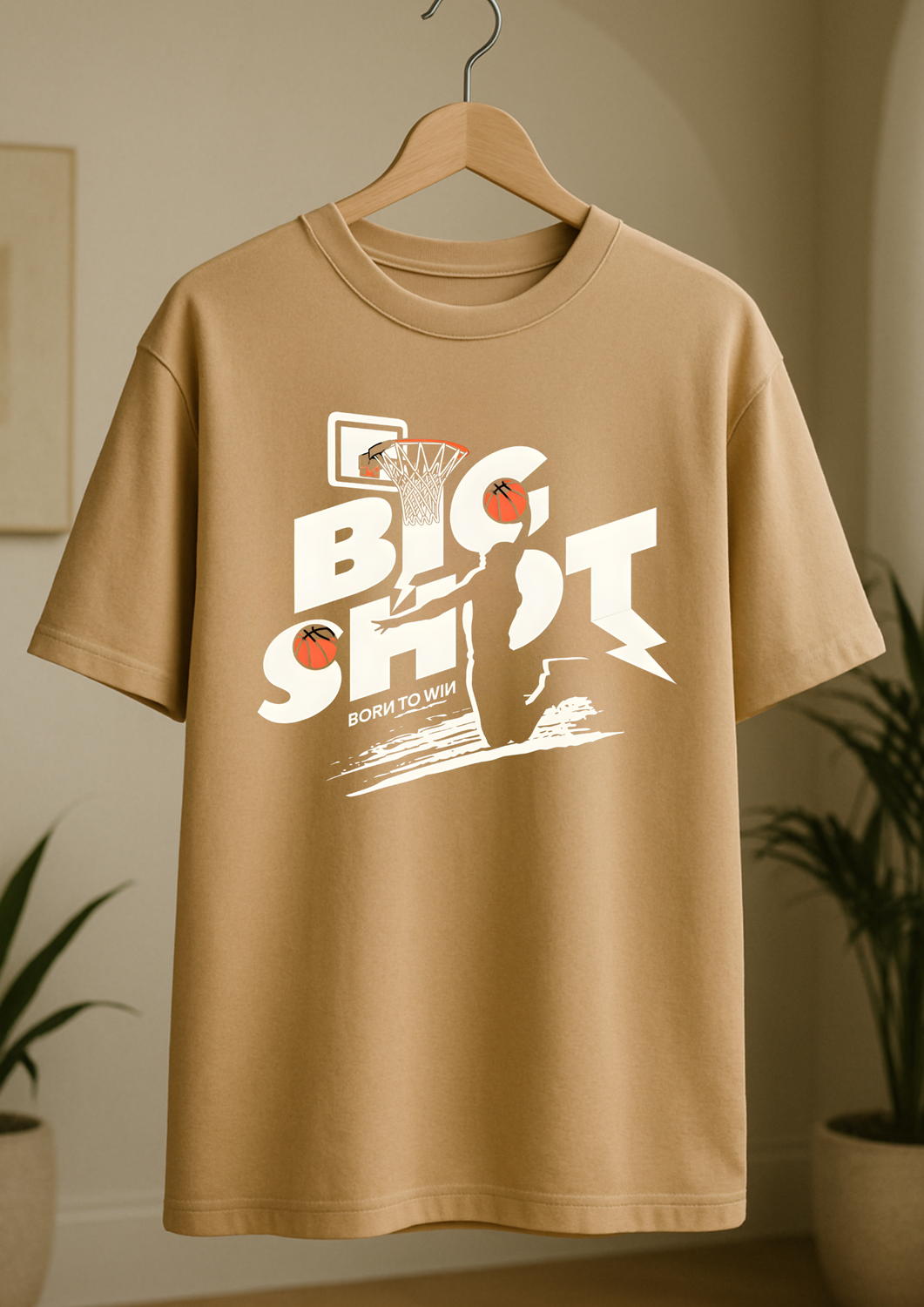 Rabbit Rope | Beige Oversized Graphic Printed T-Shirt | Unisex Casual Tee