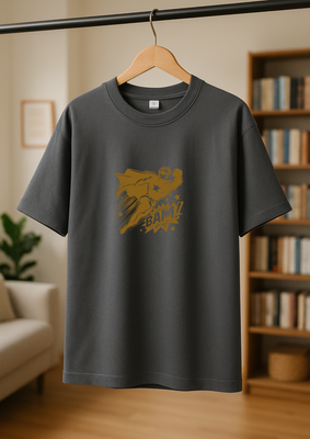 Rabbit Rope | Beige Oversized Graphic Printed T-Shirt | Unisex Casual Tee