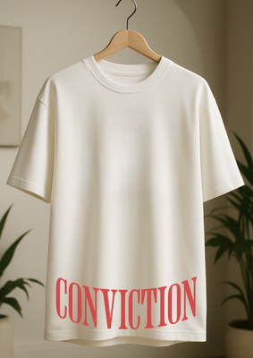 Rabbit Rope | Beige Oversized Graphic Printed T-Shirt | Unisex Casual Tee