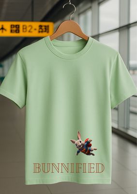 Rabbit Rope | Beige Graphic Printed T-Shirt | Regular Fit | Unisex Casual Tee