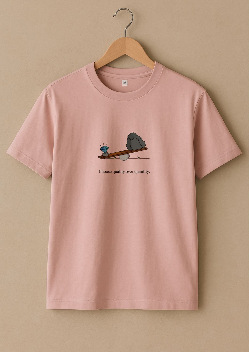 Rabbit Rope | Beige Graphic Printed T-Shirt | Regular Fit | Unisex Casual Tee