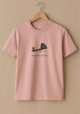 Rabbit Rope | Beige Graphic Printed T-Shirt | Regular Fit | Unisex Casual Tee