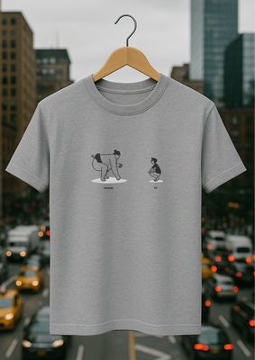 Rabbit Rope | Beige Graphic Printed T-Shirt | Regular Fit | Unisex Casual Tee