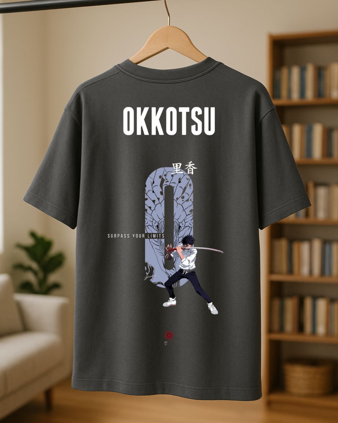 Surpass Your Limits | Okkotsu Inspired Oversized Anime charcol T-Shirt – Unisex Cotton