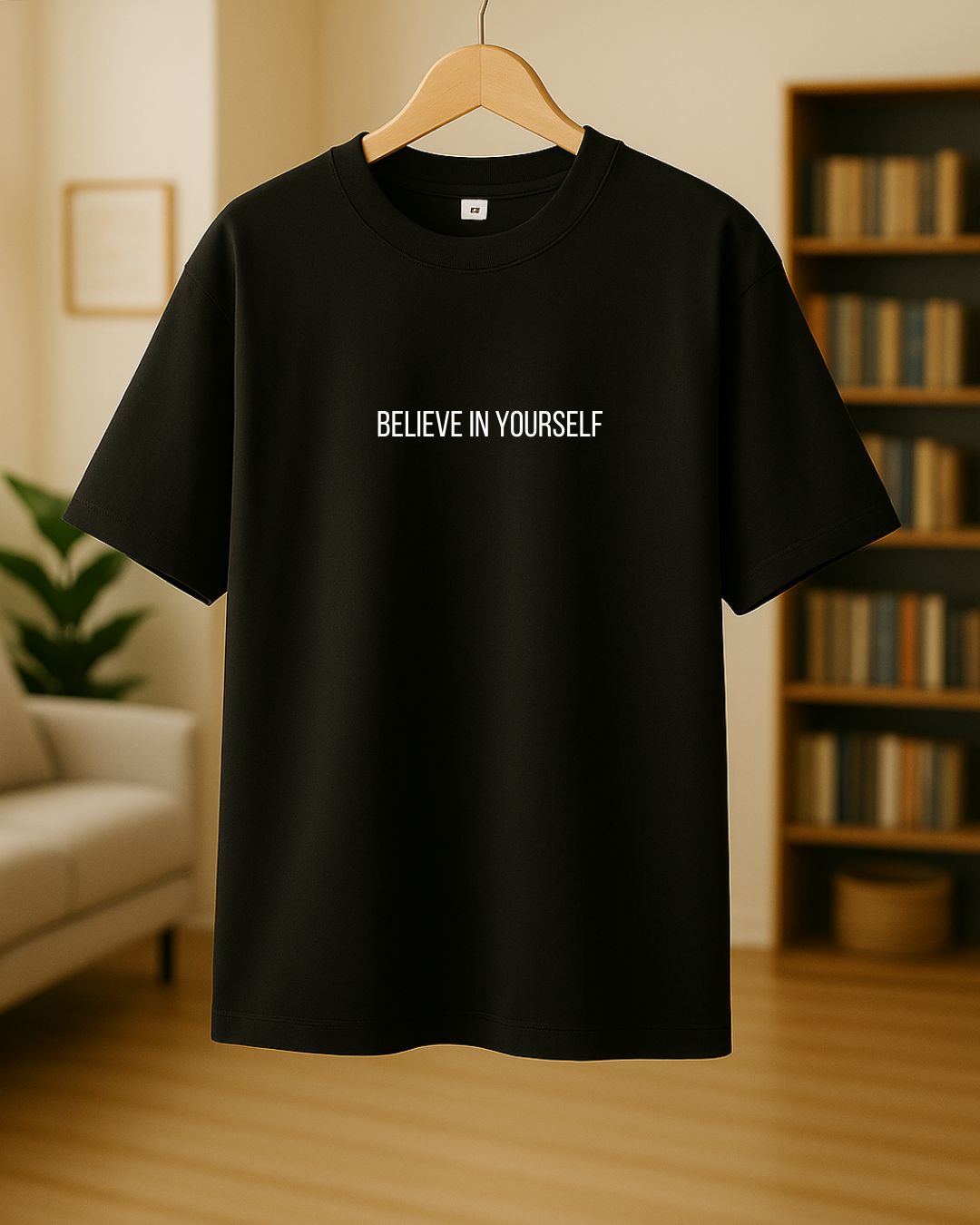 RabbitRope-Naruto &quot;Believe in Yourself&quot; Premium Black Oversize Tee