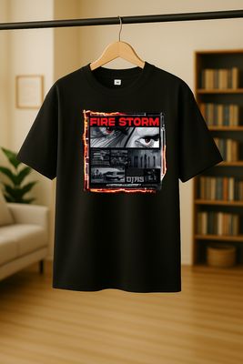 Rabbit Rope-Fire Storm Graphic T-Shirt – Oversized Anime &amp; Streetwear Tee