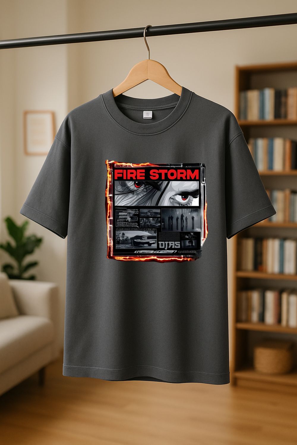 Rabbit Rope-Black Dragon OG Martial Arts Graphic Charcol T-Shirt – Premium Oversized Streetwear Tee