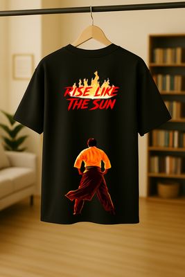 Rabbit Rope-Rise Like The Sun Graphic T-Shirt – Oversized Motivational Streetwear Tee