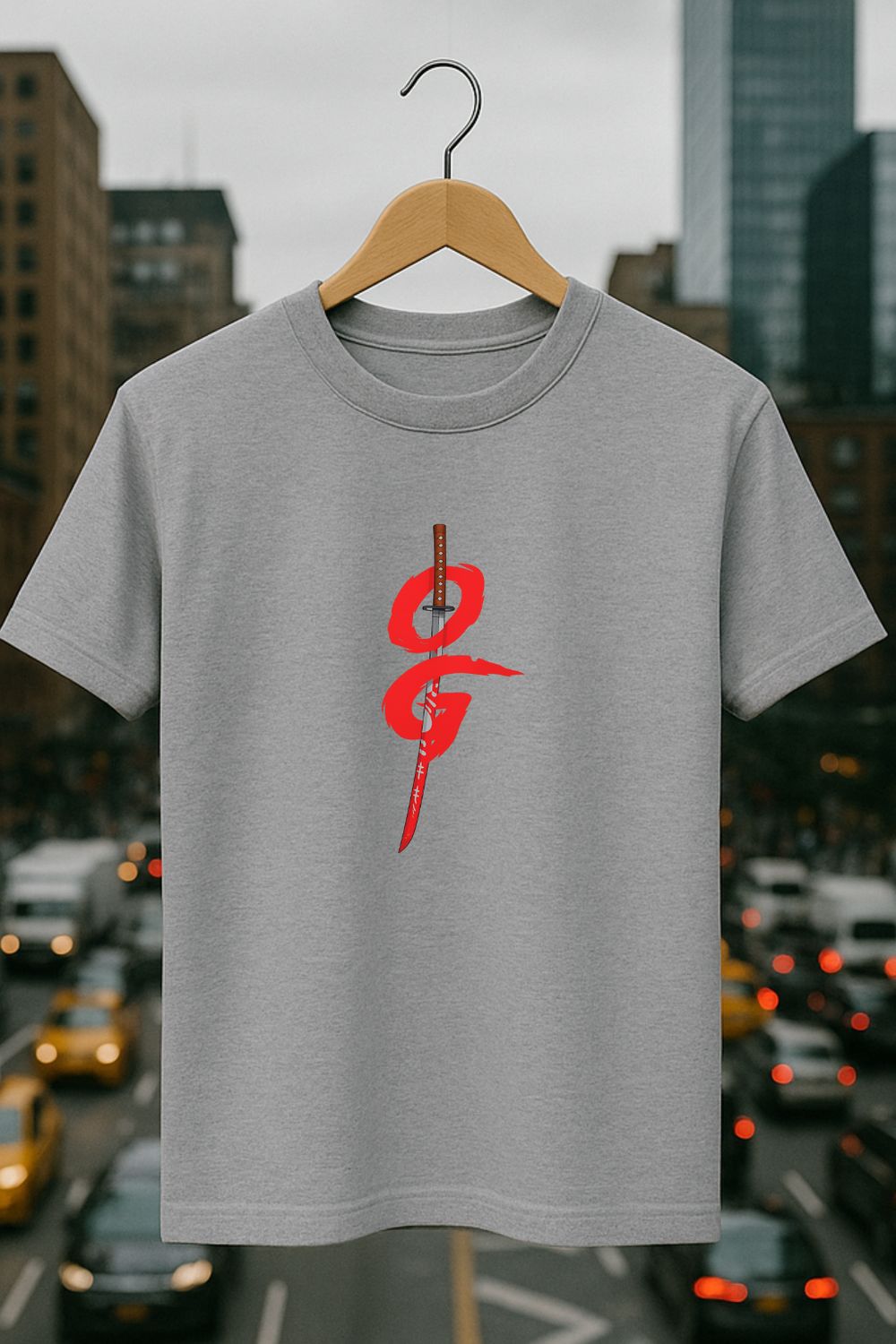 Rabbit Rope-OG Minimalist Graphic T-Shirt – Grey Streetwear Tee