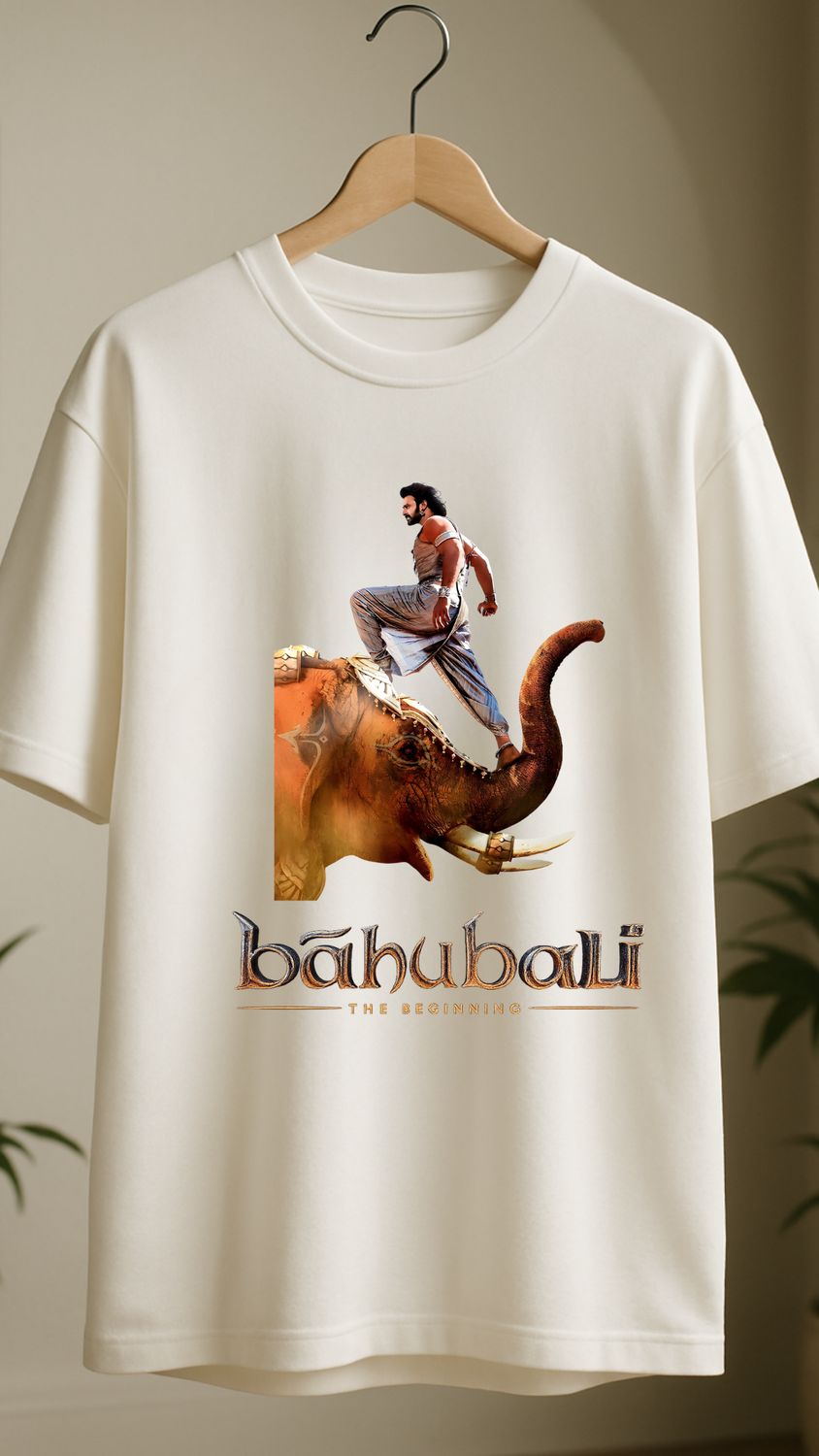 RabbitRope-Bahubali elephant Tribute white T-Shirt