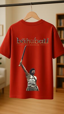 RabbitRope-Bahubali Sward Tribute Red T-Shirt