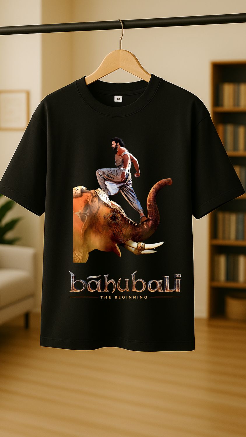 RabbitRope-Bahubali elephant Tribute black T-Shirt