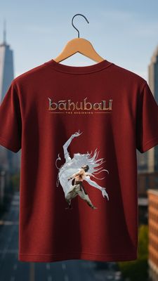 RabbitRope-Bahubali Shiva Tribute Maroon T-Shirt