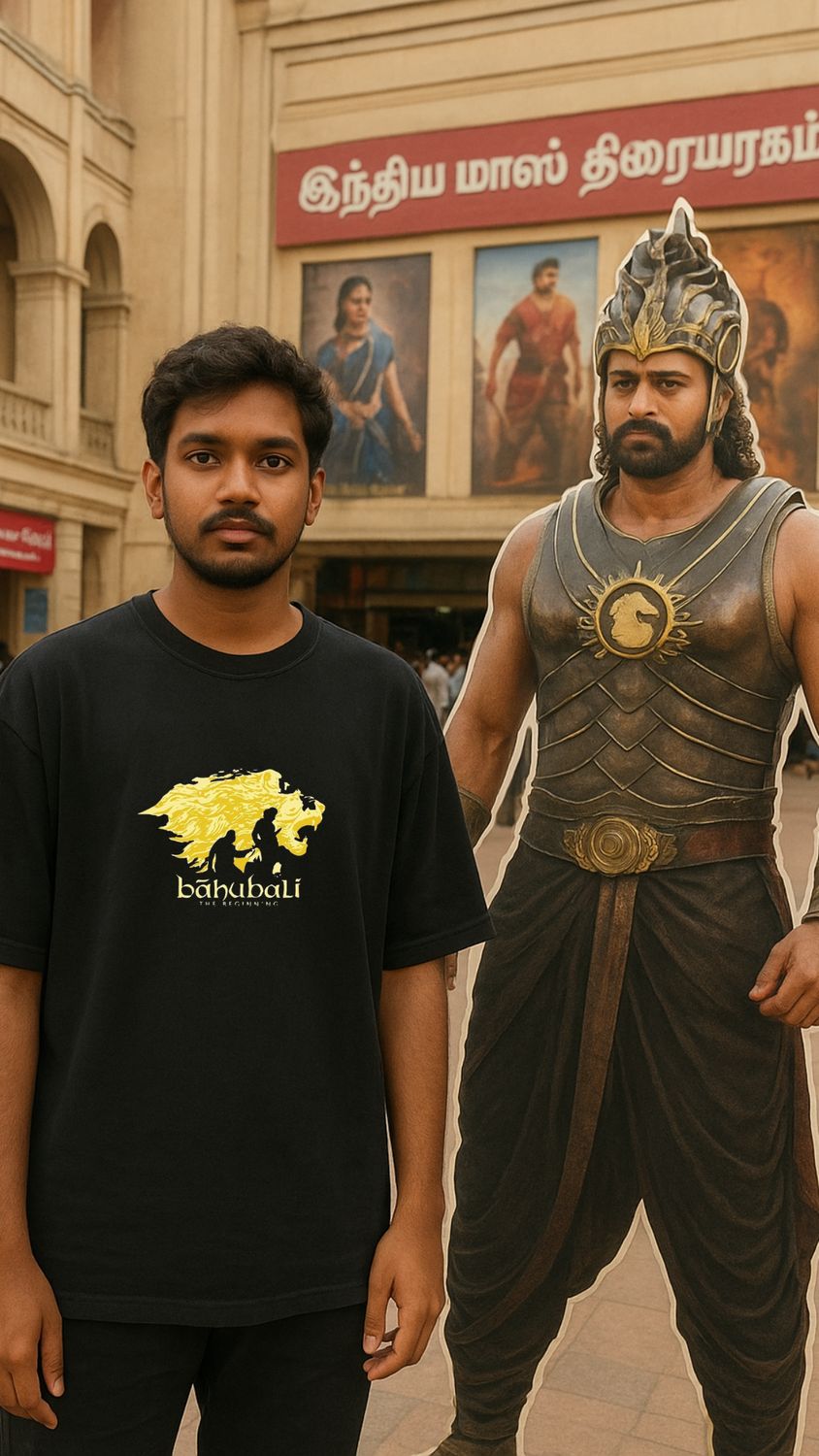 RabbitRope-Bahubaliii Tribute Black T-Shirt