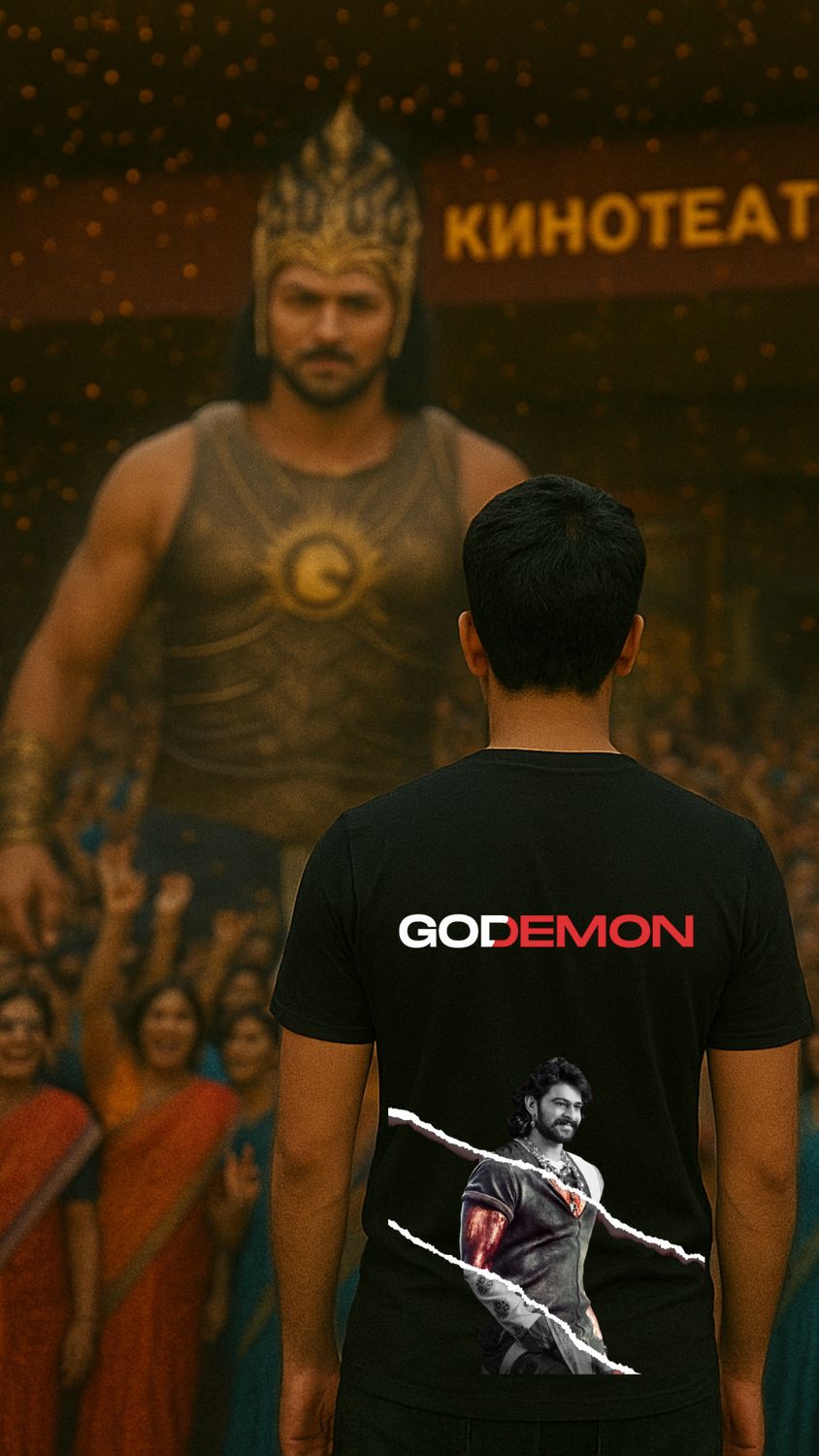 RabbitRope-Bahubaliii GODEMON Black T-Shirt