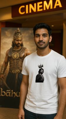 RabbitRope-Bahubaliii King White T-Shirt