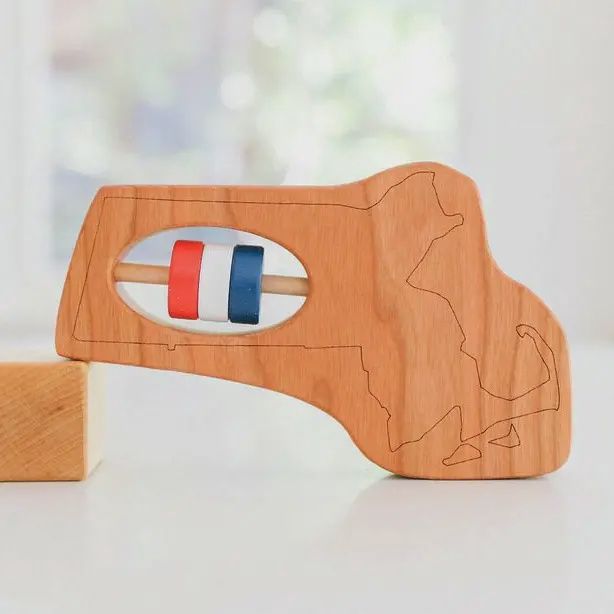 Massachusetts State Wooden Rattle - Lakeshore