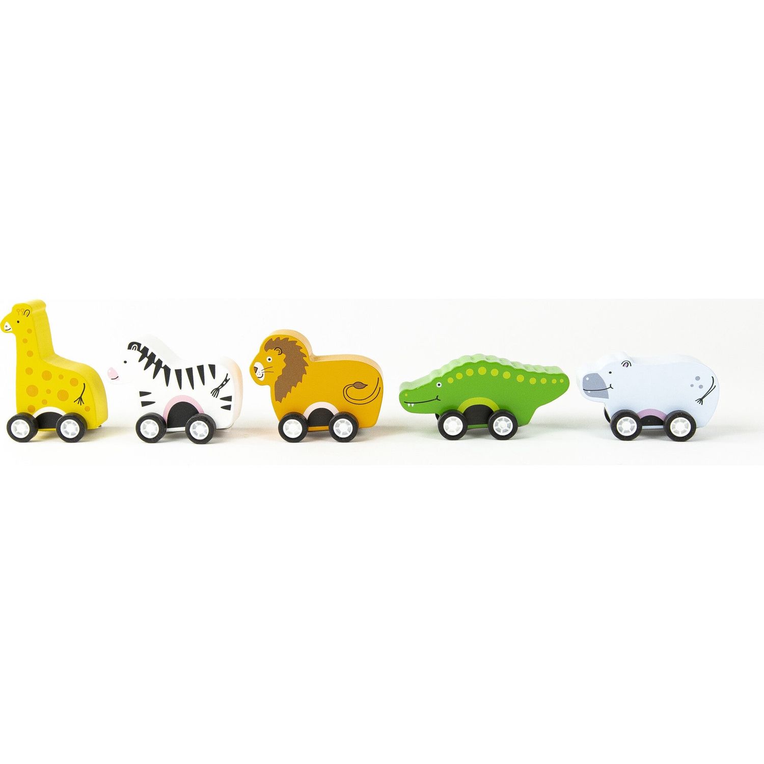 Wooden Pull-Back Racers - Safari Animals