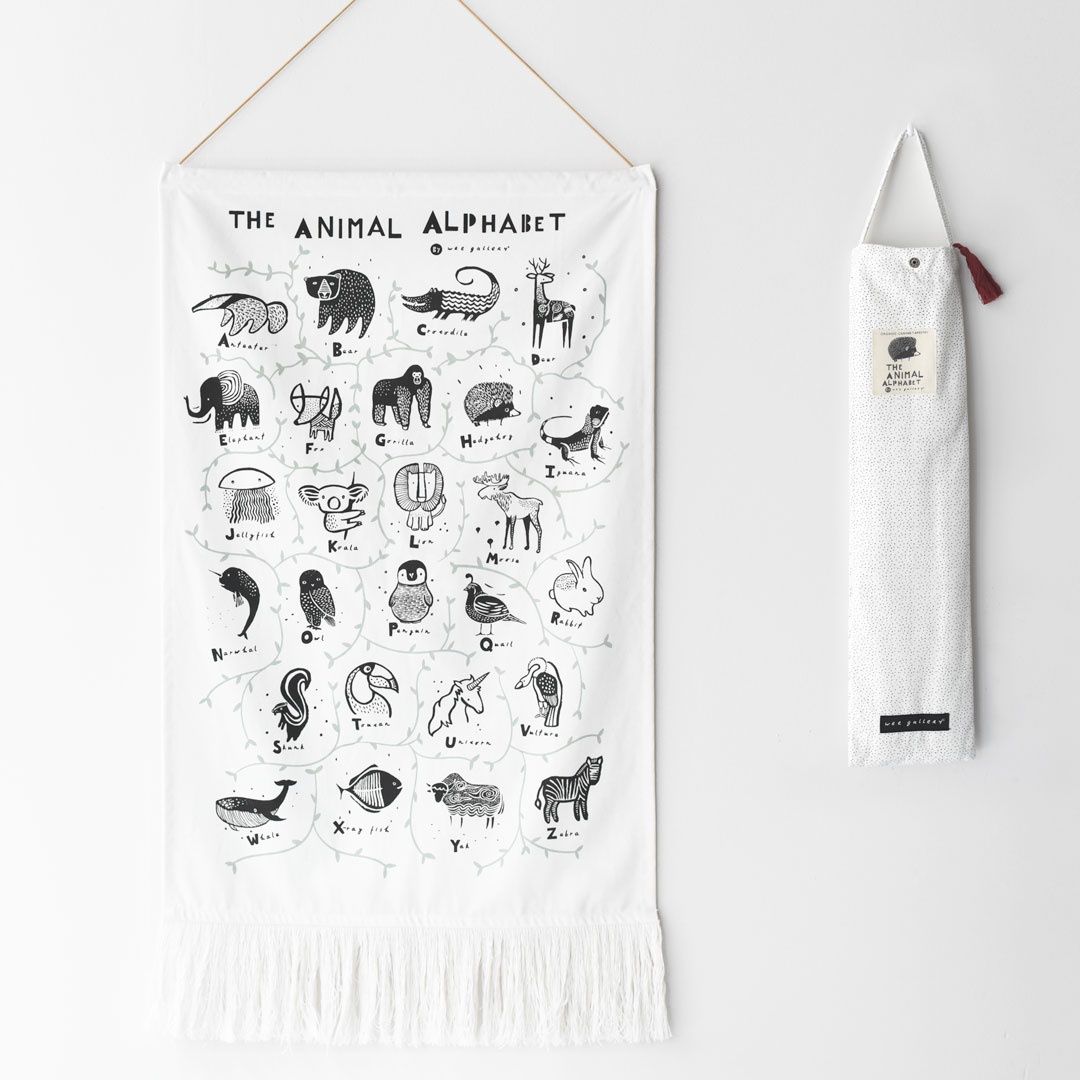 Animal Alphabet Printed Tapestry