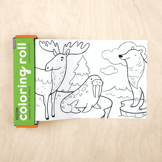 Mini Coloring Roll - Animals of the World