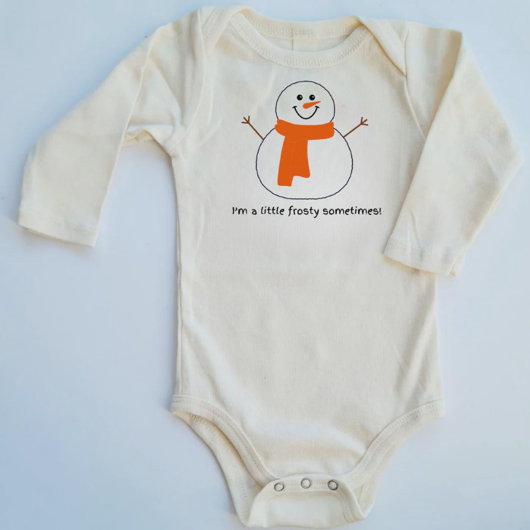 Baby Snowman Organic Romper Long Sleeve Onesie