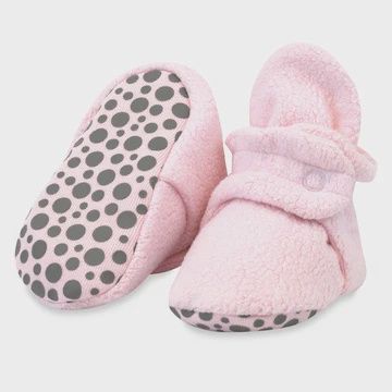 Cozie Fleece Gripper Booties - Baby Pink