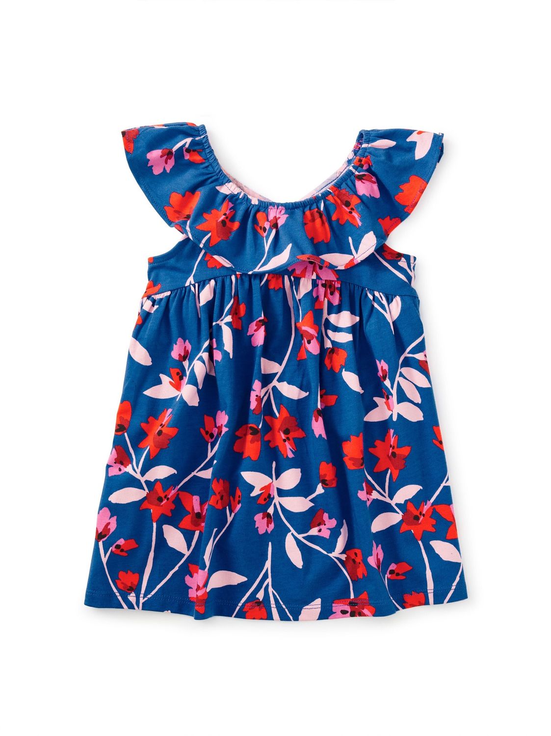 Ruffle Neck Baby Dress - Floral Breeze